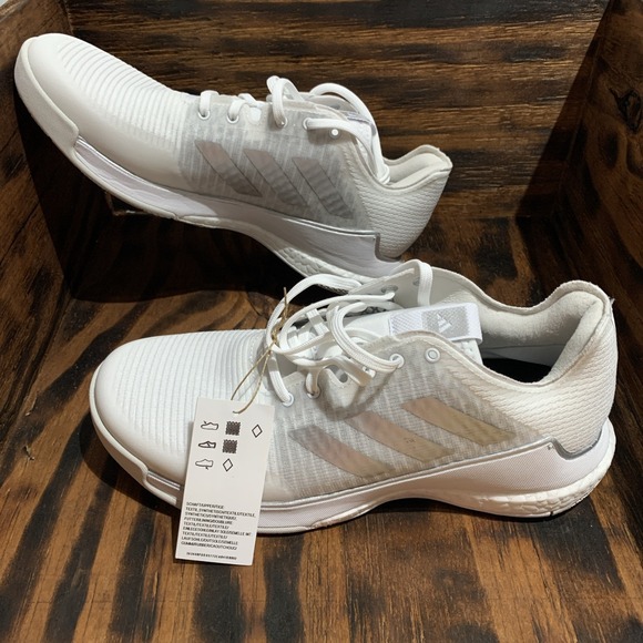 Adidas Crazyflight Volleyball‎ Shoes White Silver Grey Women`s Sz 6.5 IG3970 - Picture 1 of 9